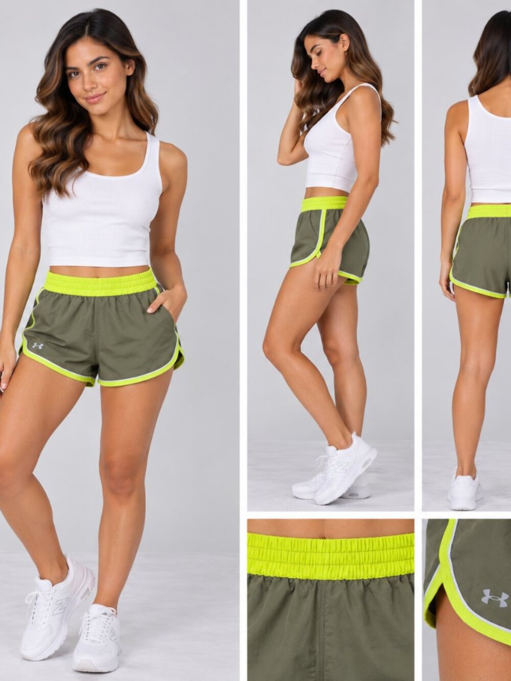 Under Armour Neon Lime Green Lined Running Shorts XS
